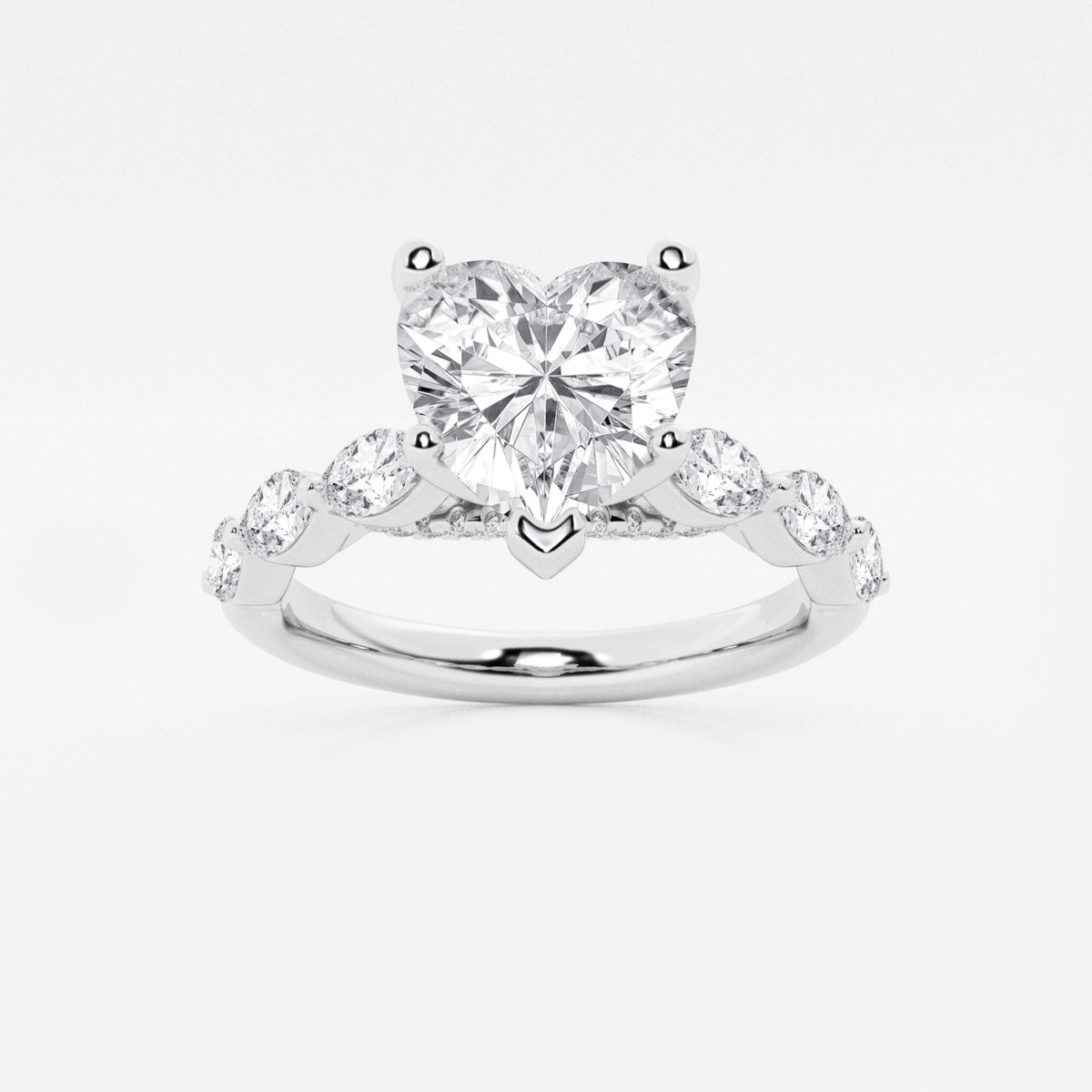 Mila - Floating Side Stones Engagement Ring