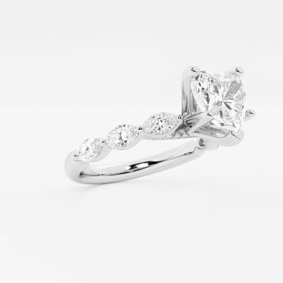 Mila - Floating Side Stones Engagement Ring