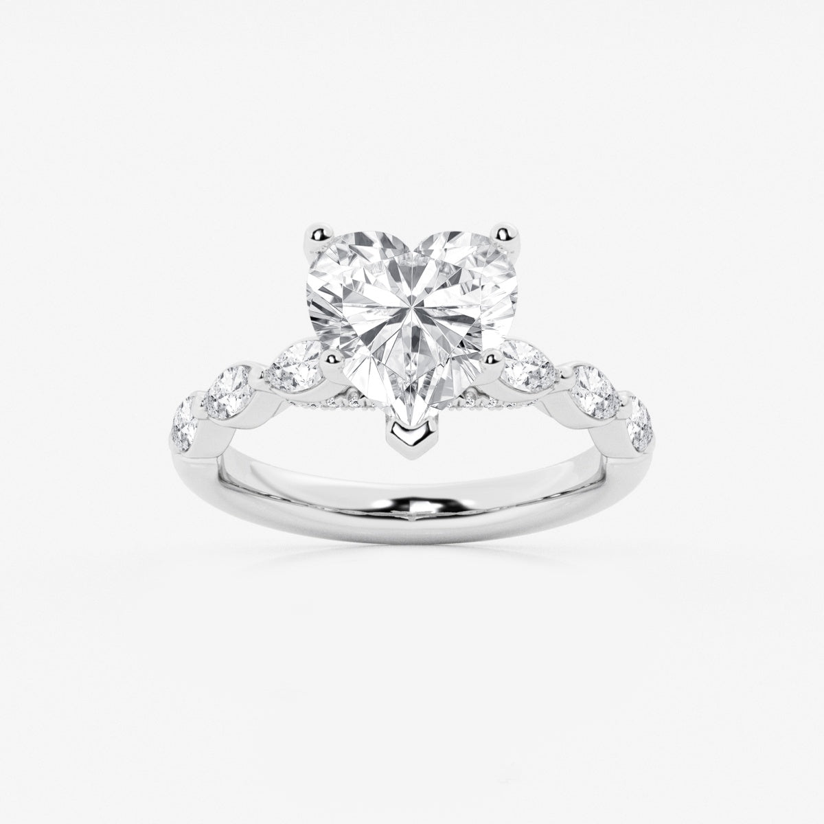 Mila - Floating Side Stones Engagement Ring