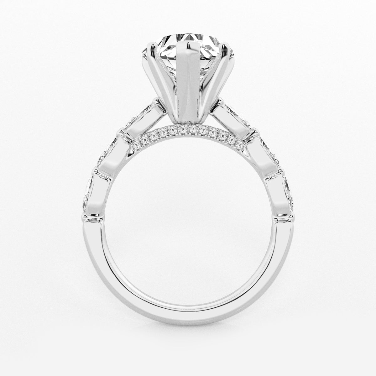 Mila - Floating Side Stones Engagement Ring