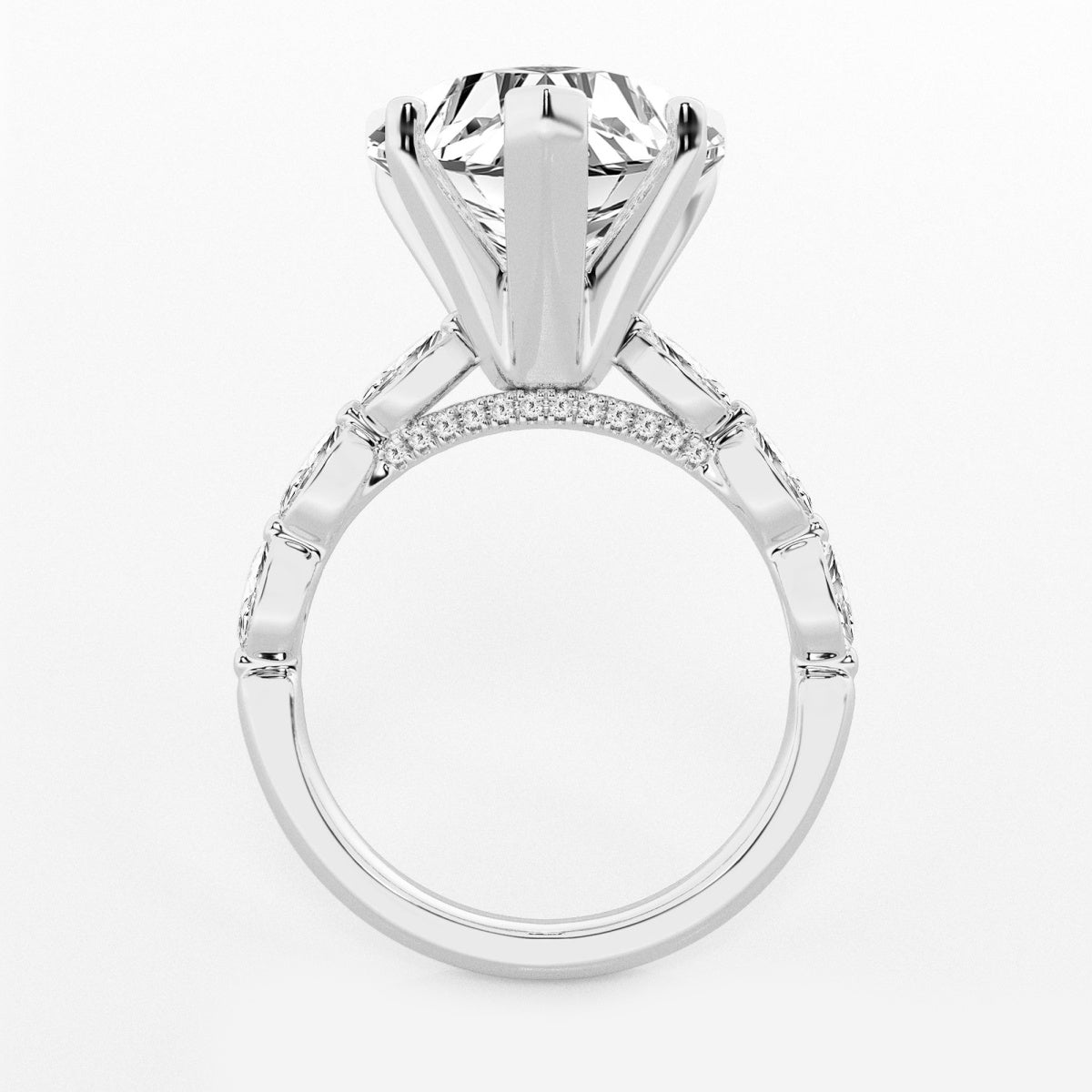 Mila - Floating Side Stones Engagement Ring