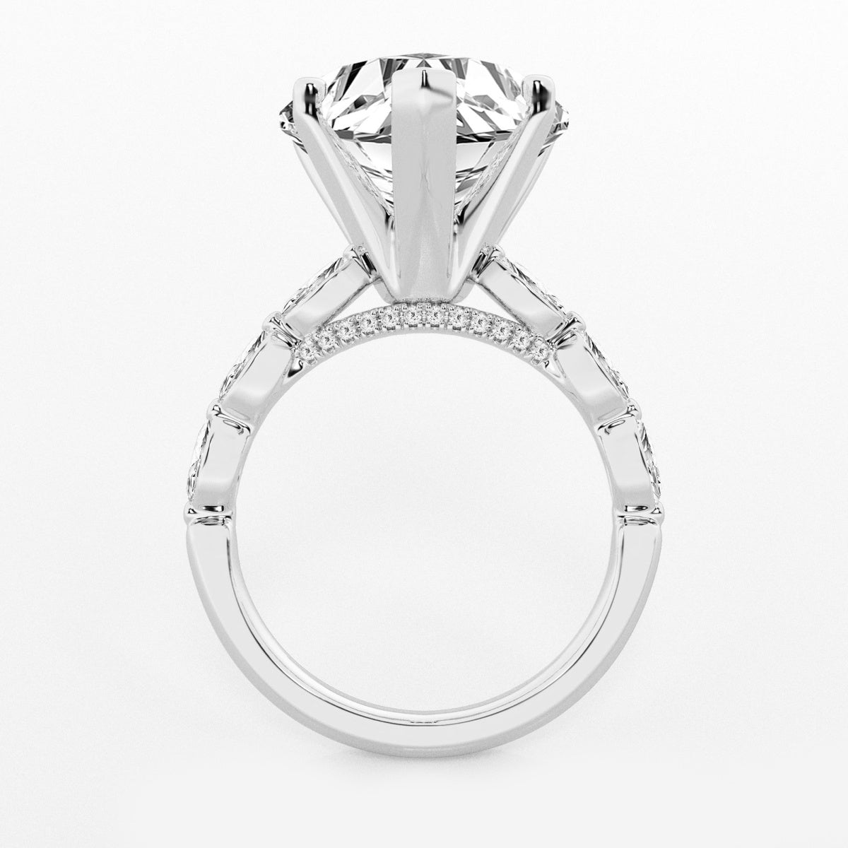 Mila - Floating Side Stones Engagement Ring