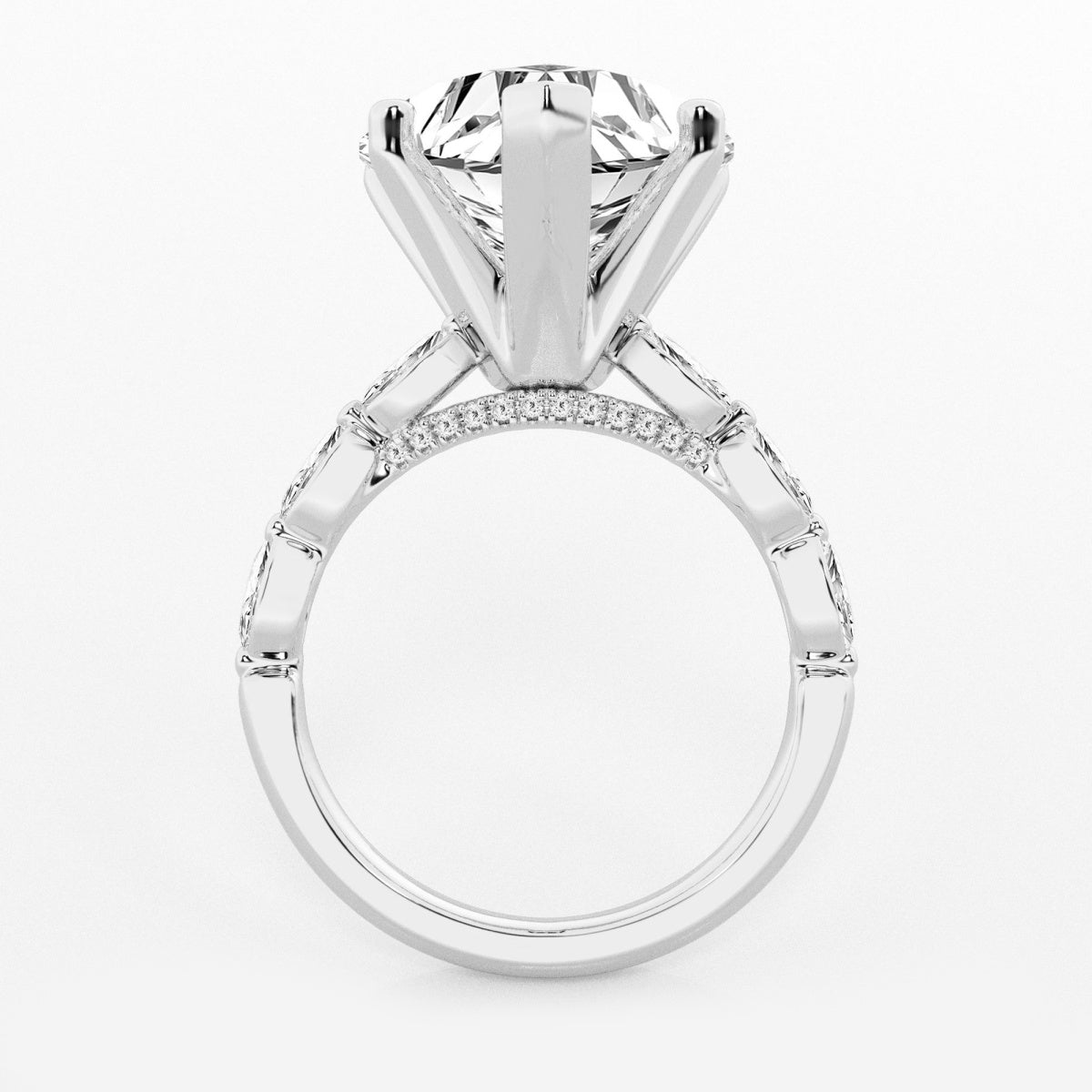 Mila - Floating Side Stones Engagement Ring