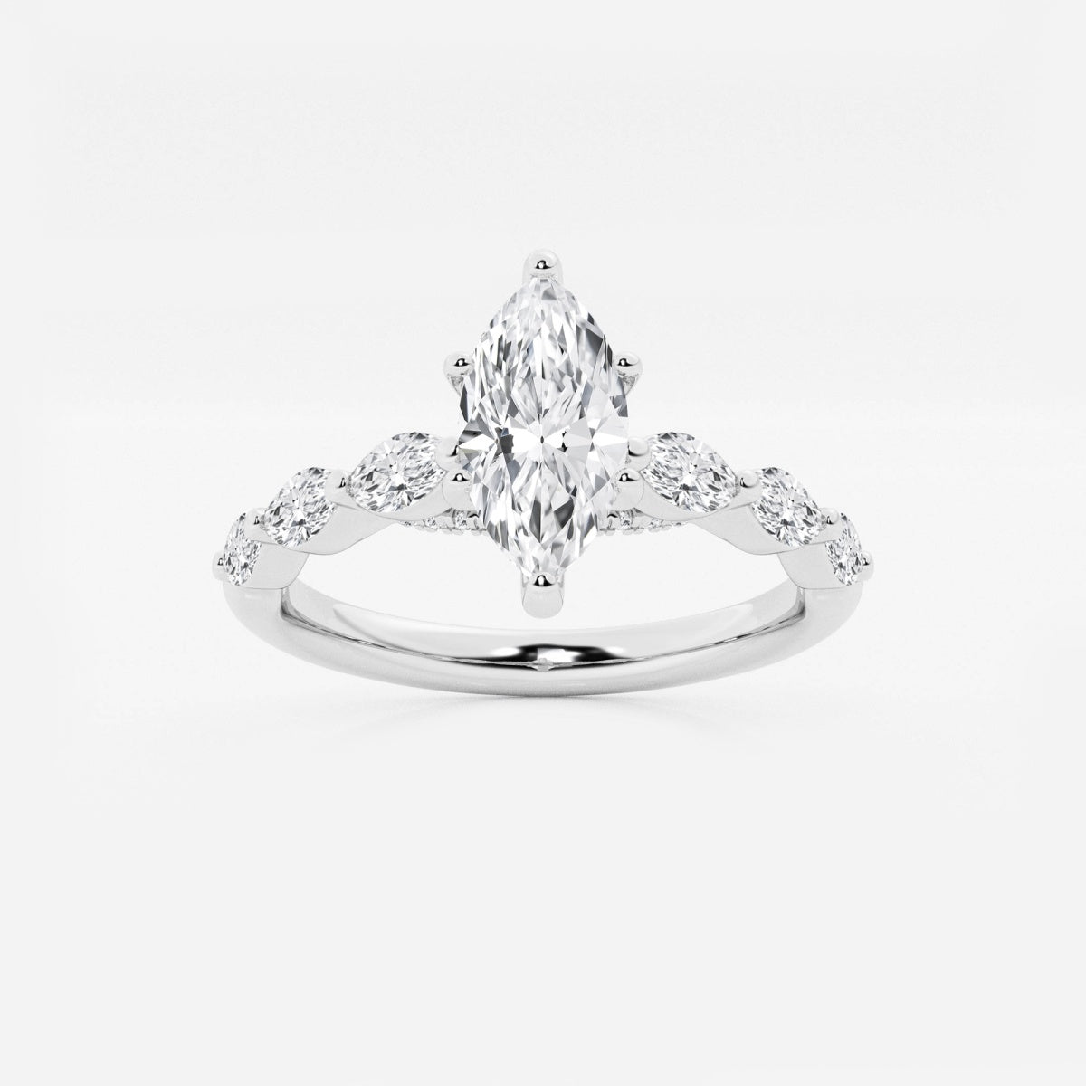 Mila - Floating Side Stones Engagement Ring