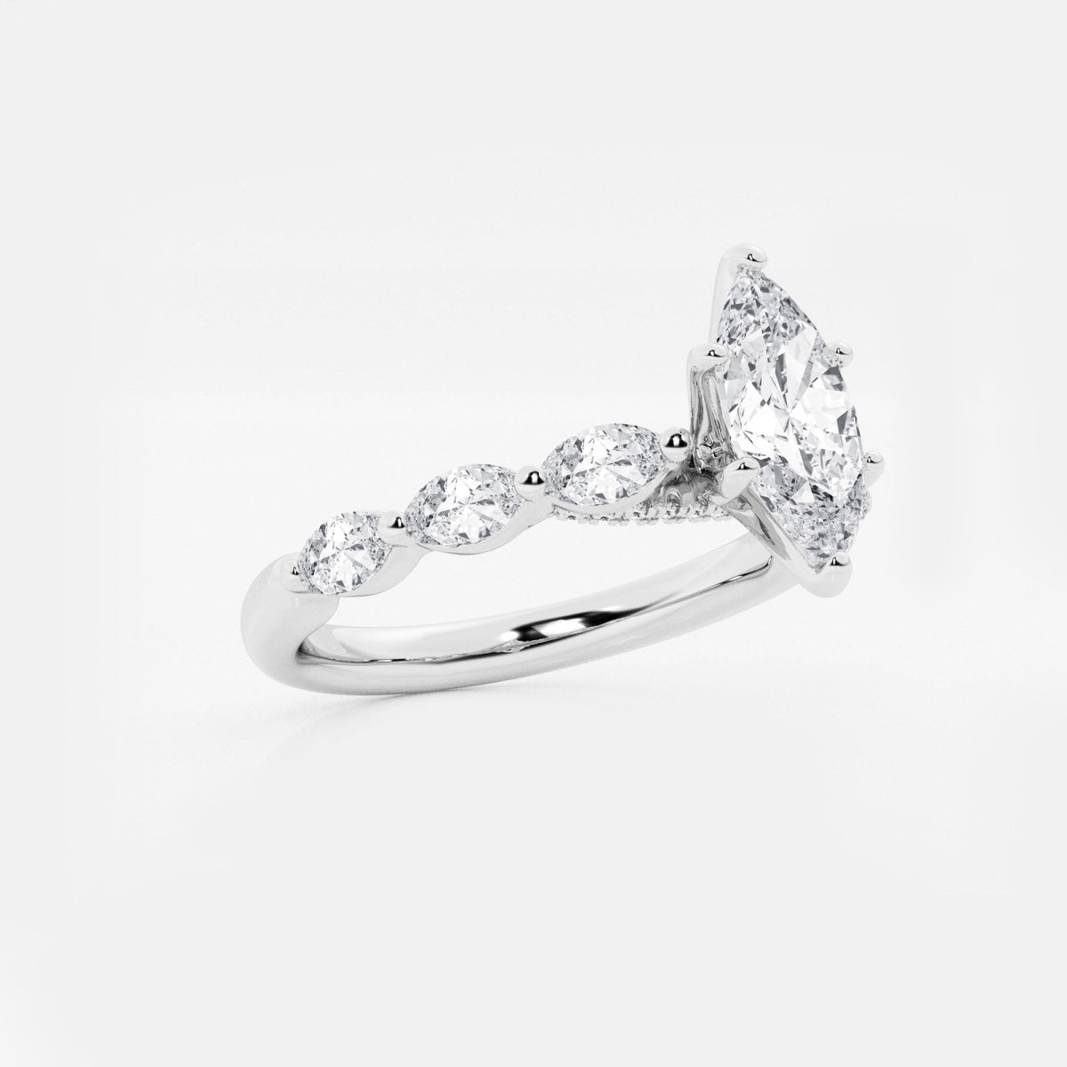 Mila - Floating Side Stones Engagement Ring