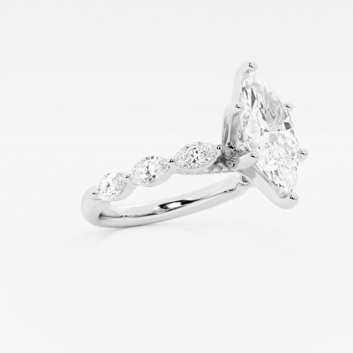 Mila - Floating Side Stones Engagement Ring