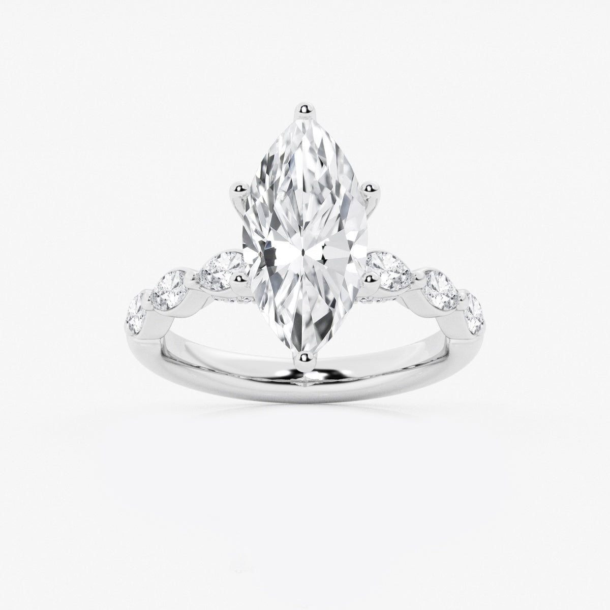 Mila - Floating Side Stones Engagement Ring