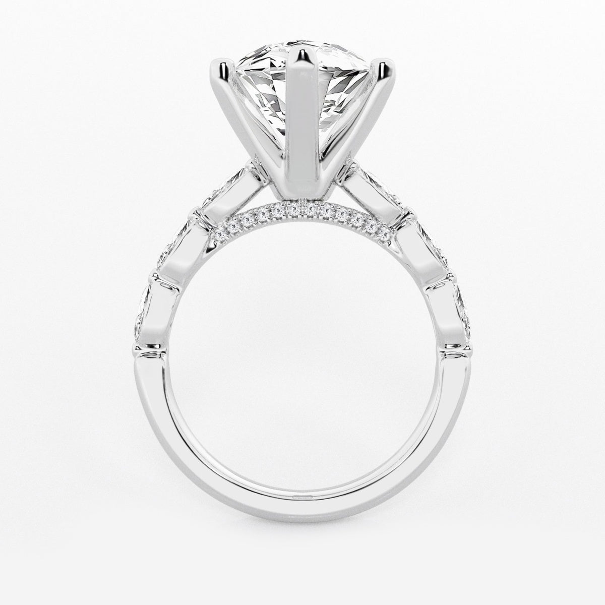 Mila - Floating Side Stones Engagement Ring