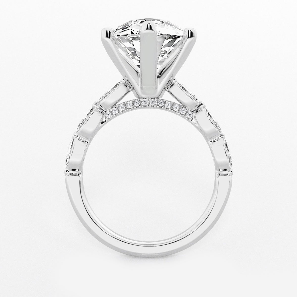 Mila - Floating Side Stones Engagement Ring