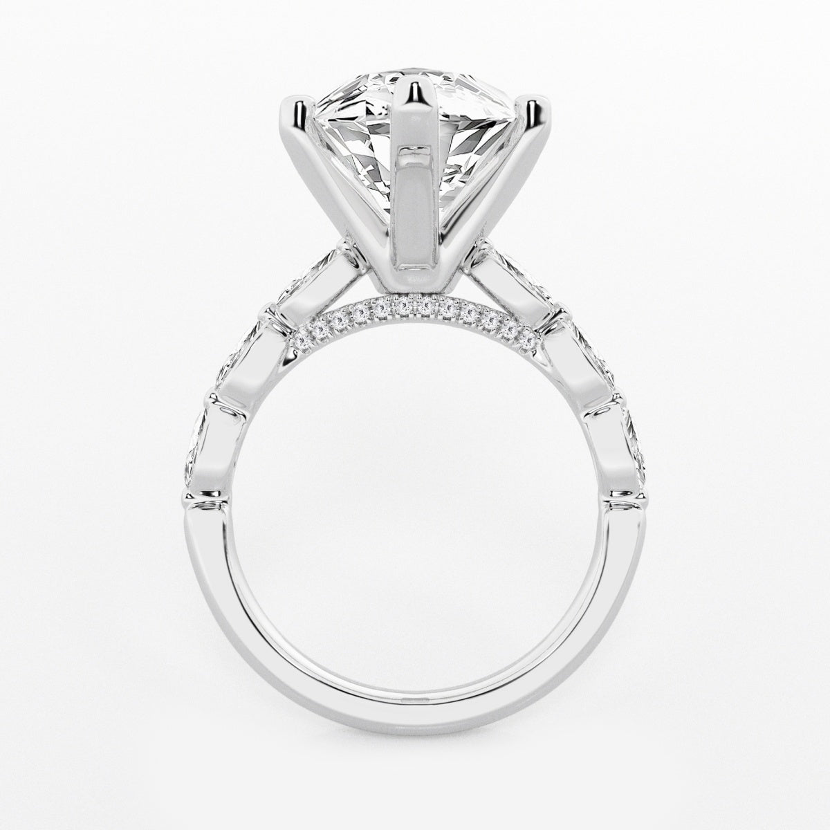 Mila - Floating Side Stones Engagement Ring