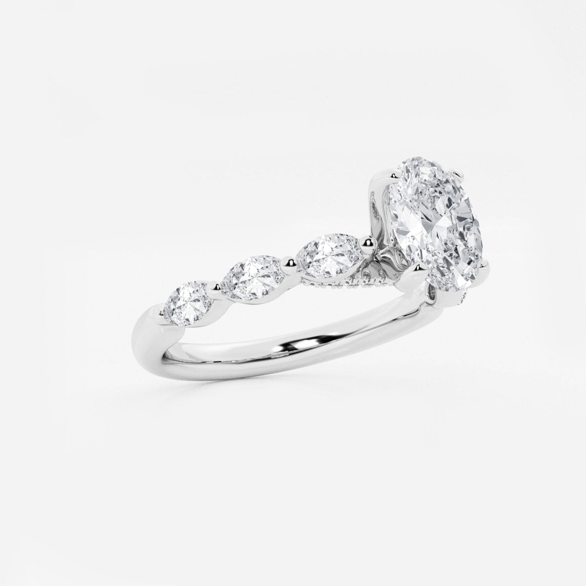 Mila - Floating Side Stones Engagement Ring