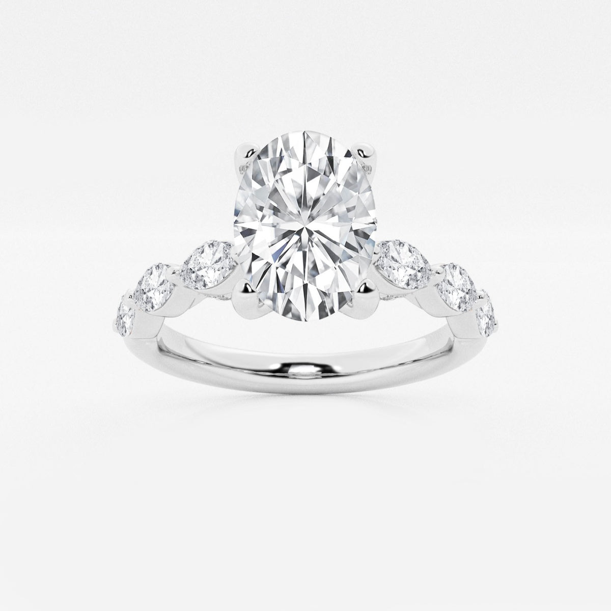 Mila - Floating Side Stones Engagement Ring