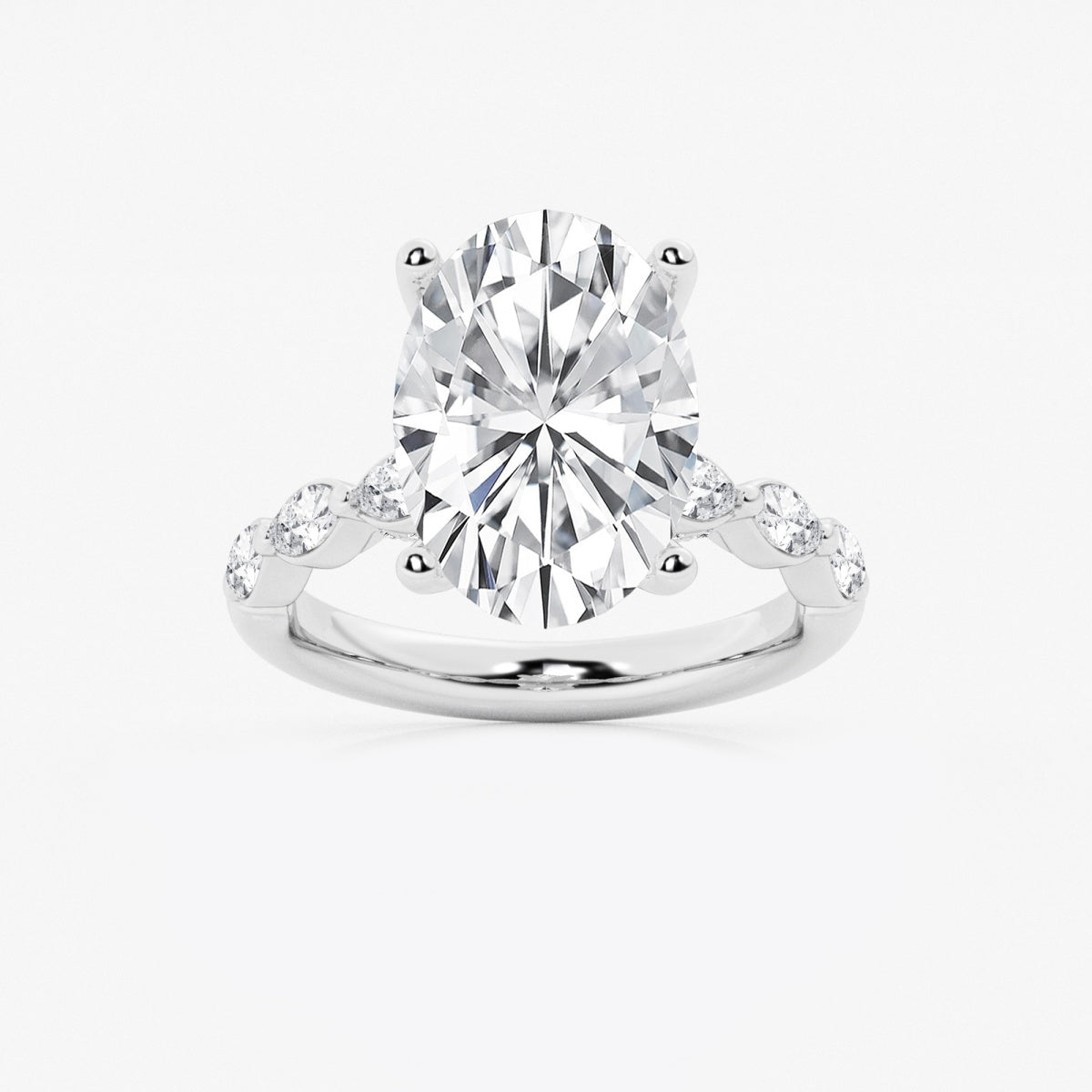 Mila - Floating Side Stones Engagement Ring