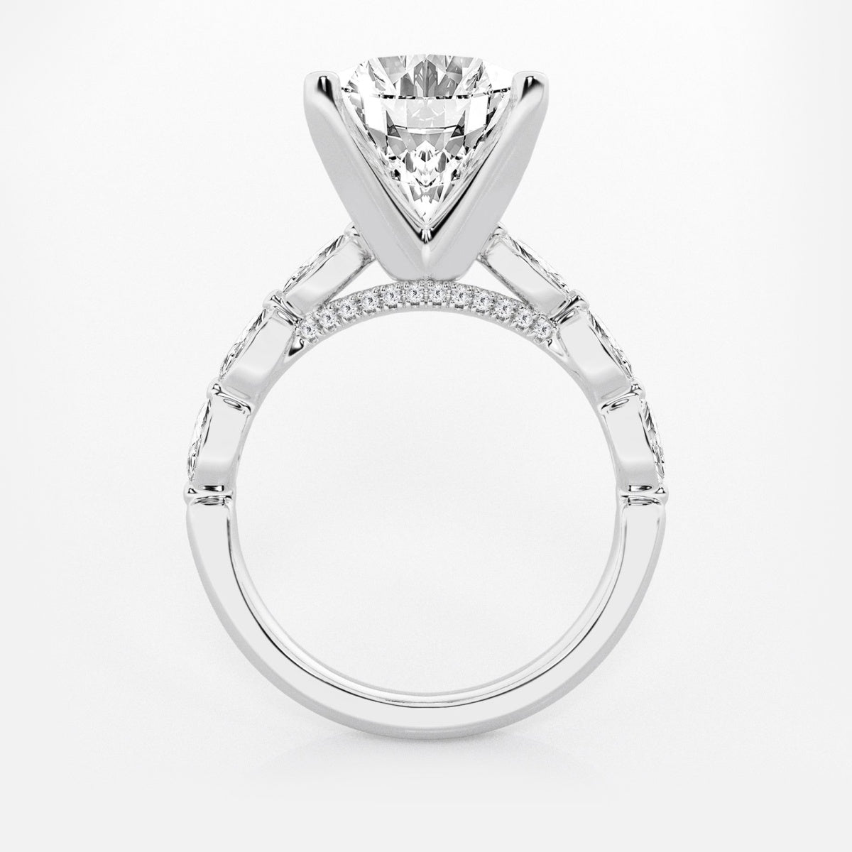 Mila - Floating Side Stones Engagement Ring