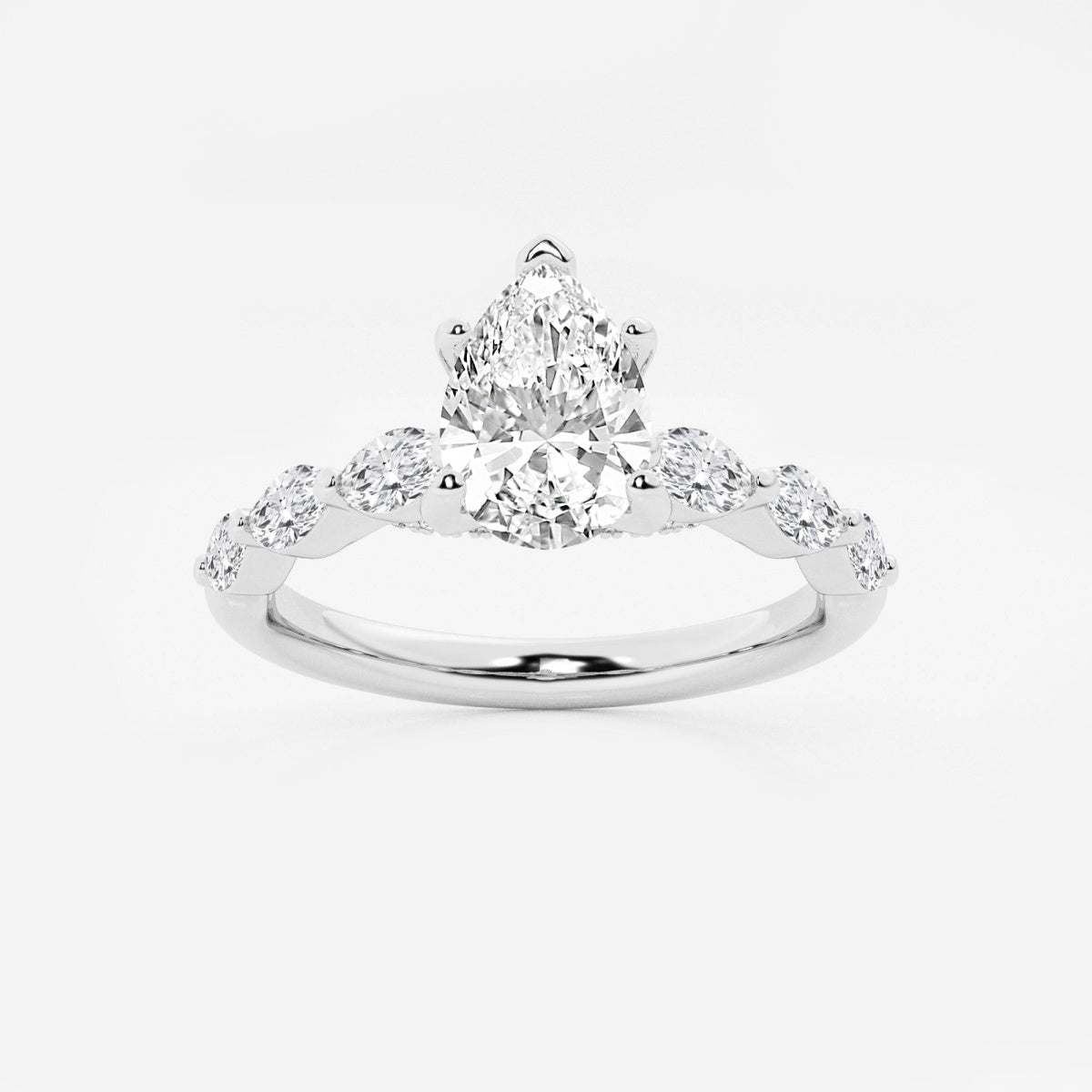 Mila - Floating Side Stones Engagement Ring