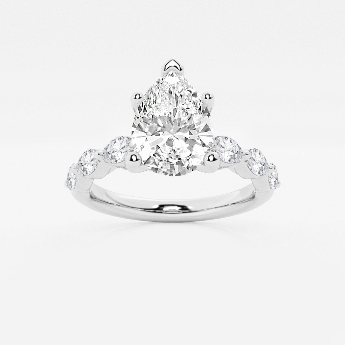 Mila - Floating Side Stones Engagement Ring