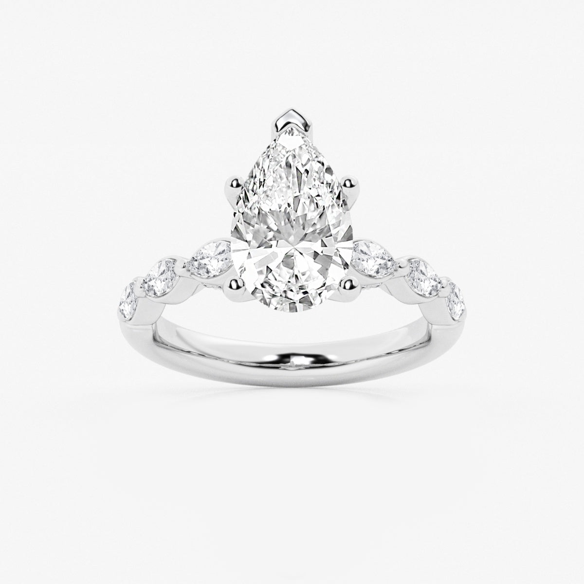 Mila - Floating Side Stones Engagement Ring