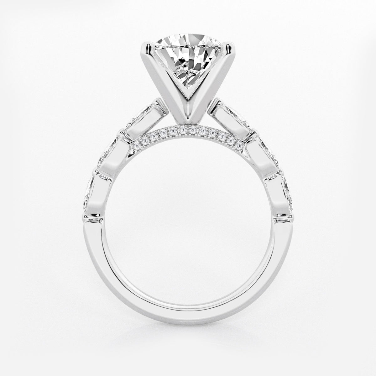 Mila - Floating Side Stones Engagement Ring