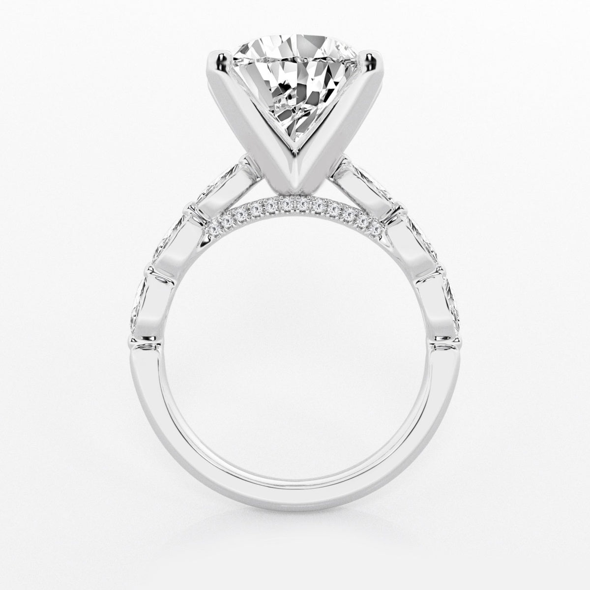 Mila - Floating Side Stones Engagement Ring