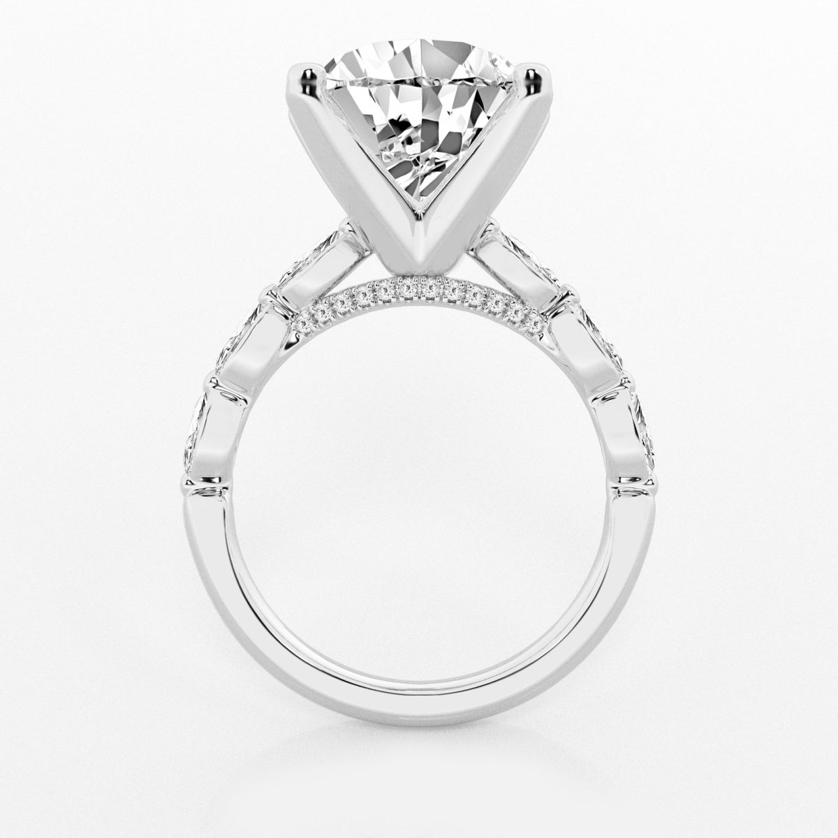 Mila - Floating Side Stones Engagement Ring