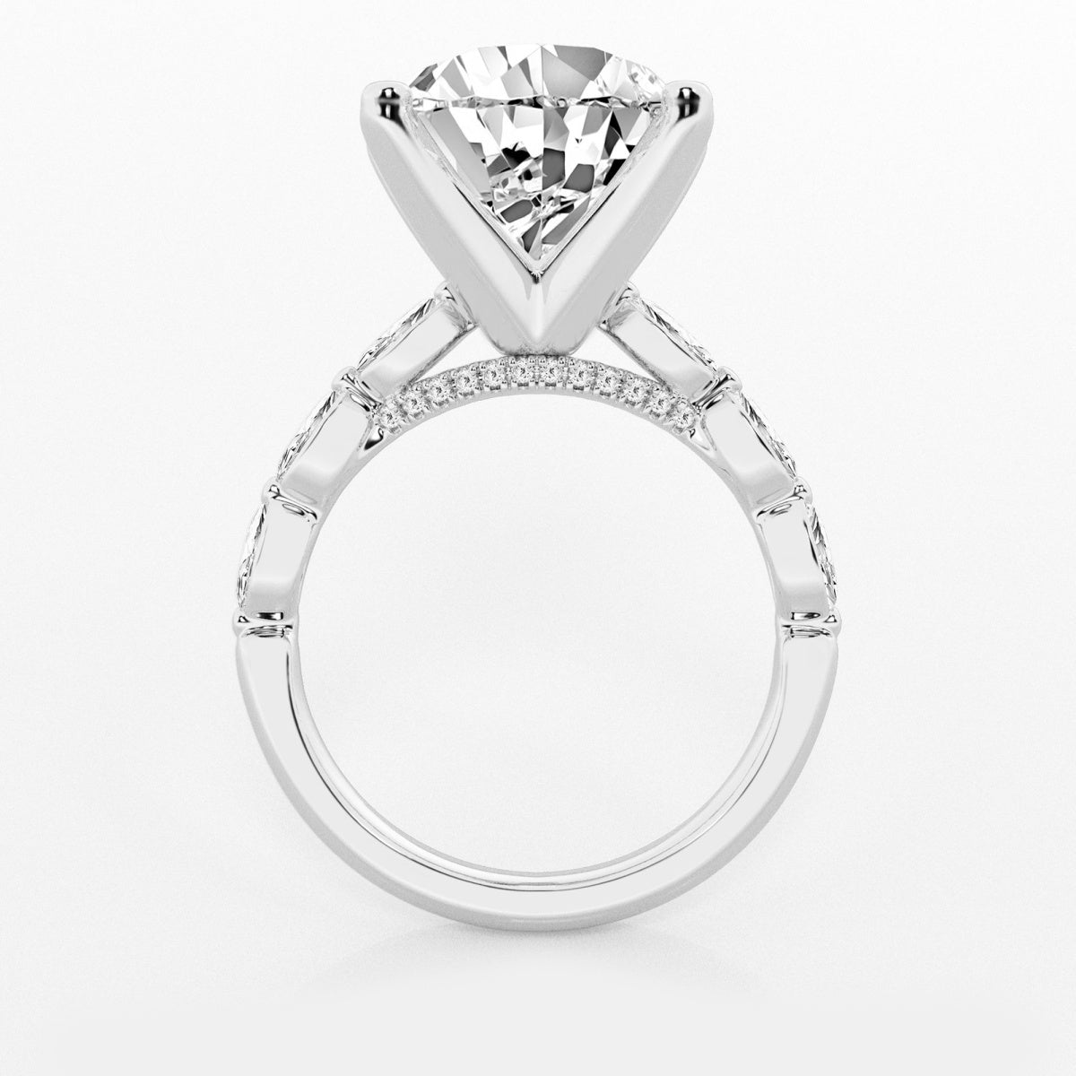 Mila - Floating Side Stones Engagement Ring