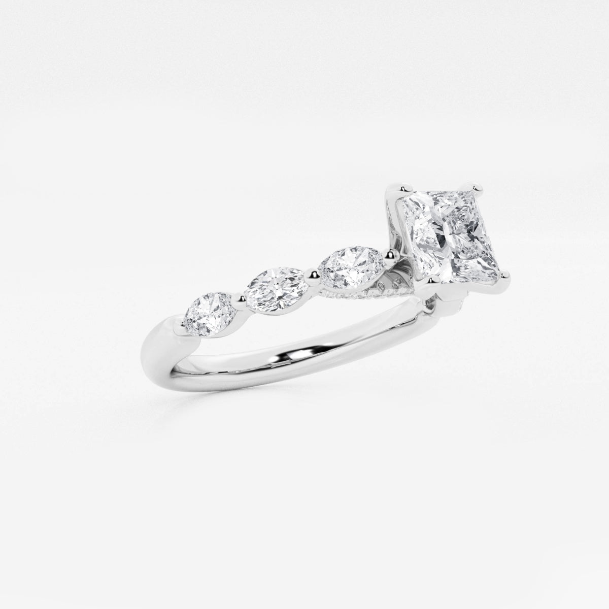 Mila - Floating Side Stones Engagement Ring