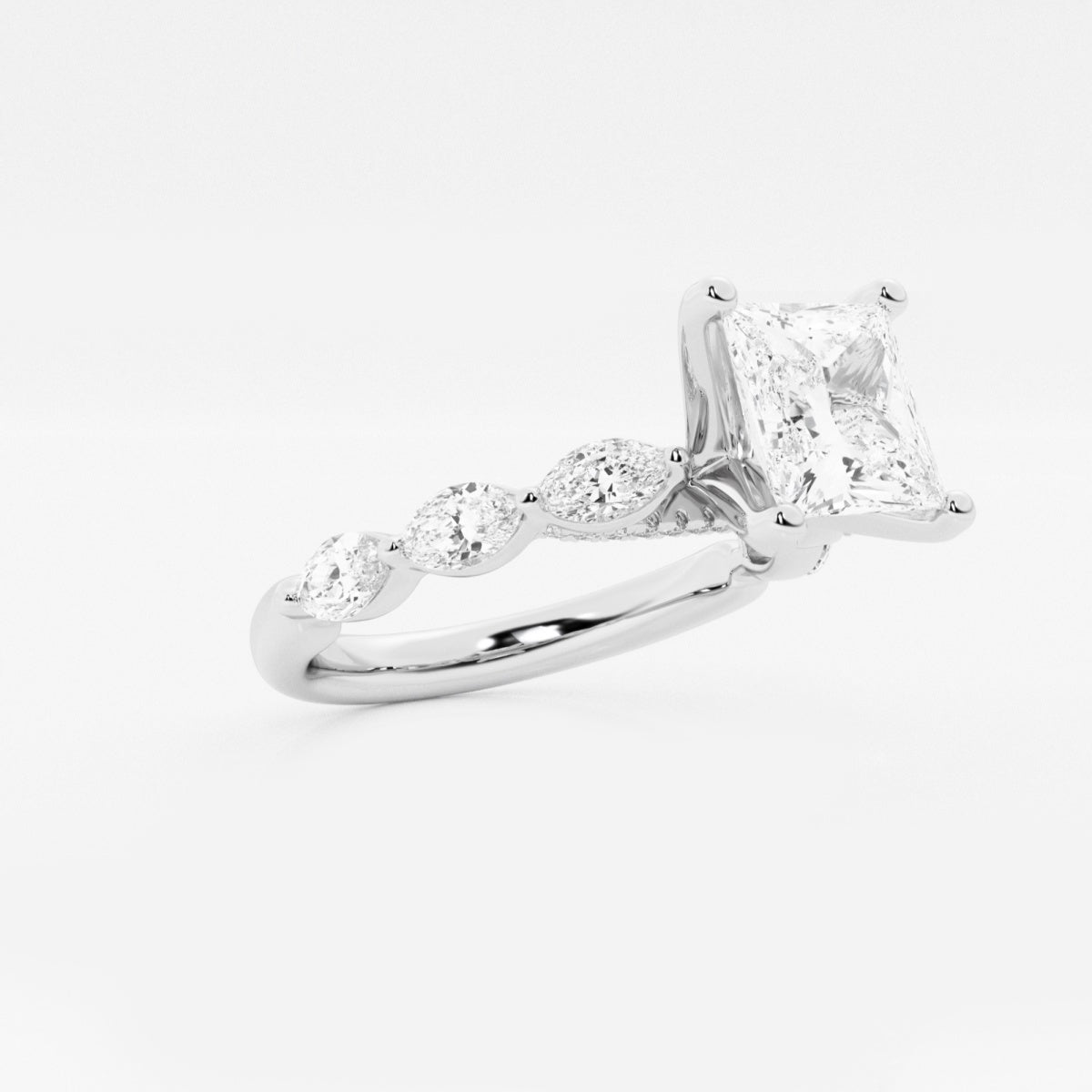 Mila - Floating Side Stones Engagement Ring