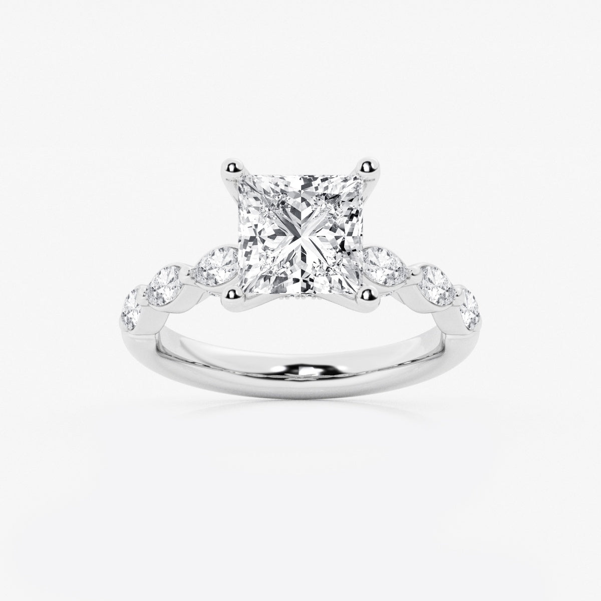 Mila - Floating Side Stones Engagement Ring