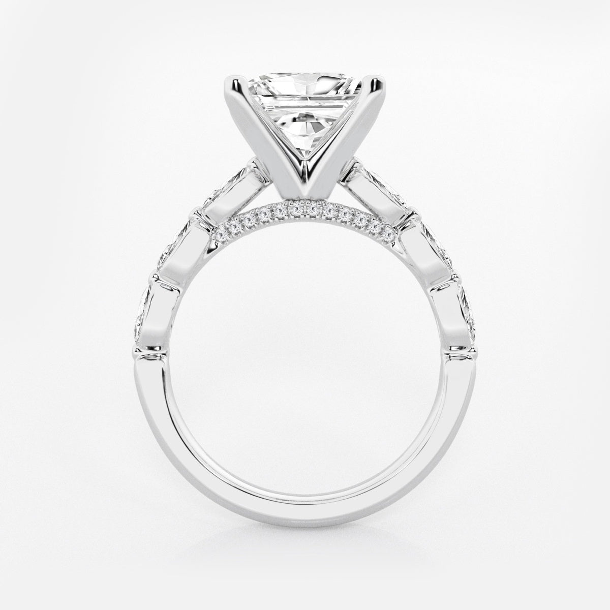 Mila - Floating Side Stones Engagement Ring