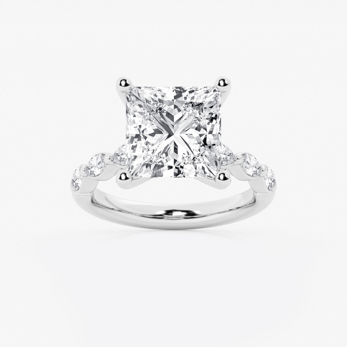 Mila - Floating Side Stones Engagement Ring