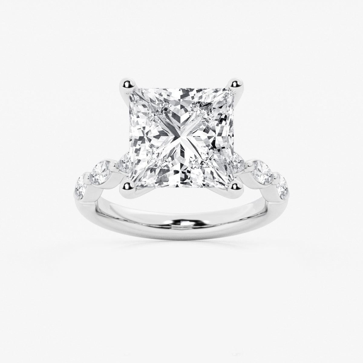 Mila - Floating Side Stones Engagement Ring