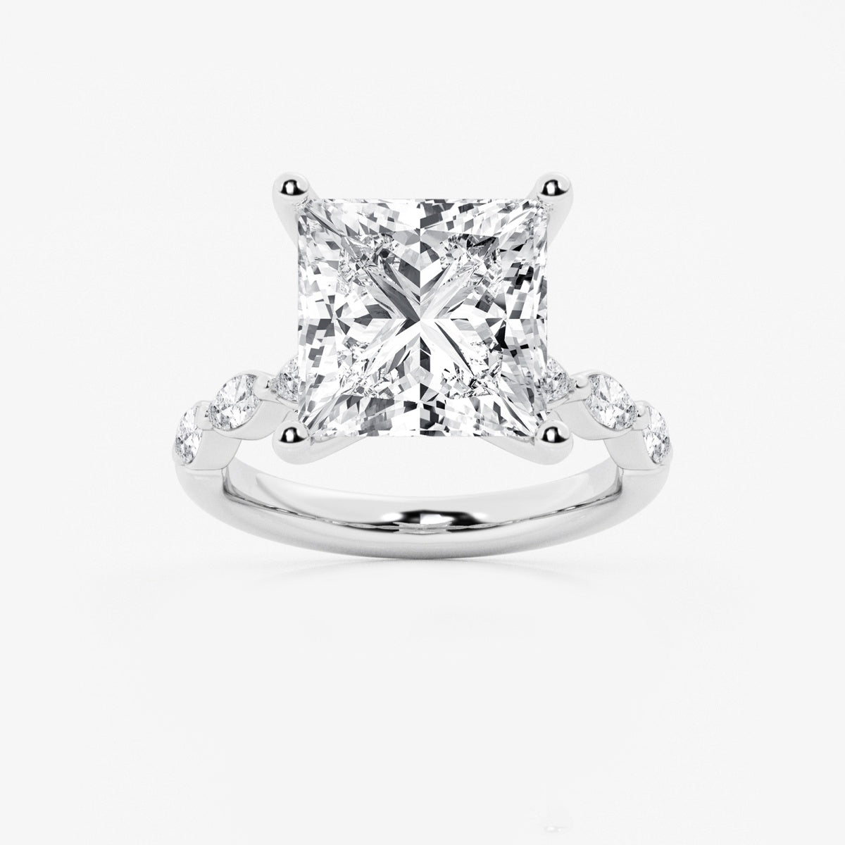 Mila - Floating Side Stones Engagement Ring