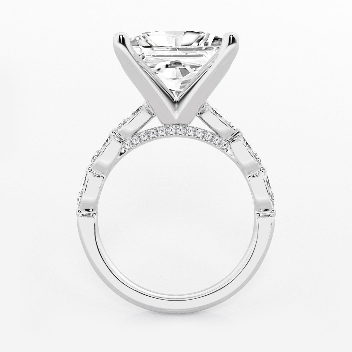 Mila - Floating Side Stones Engagement Ring