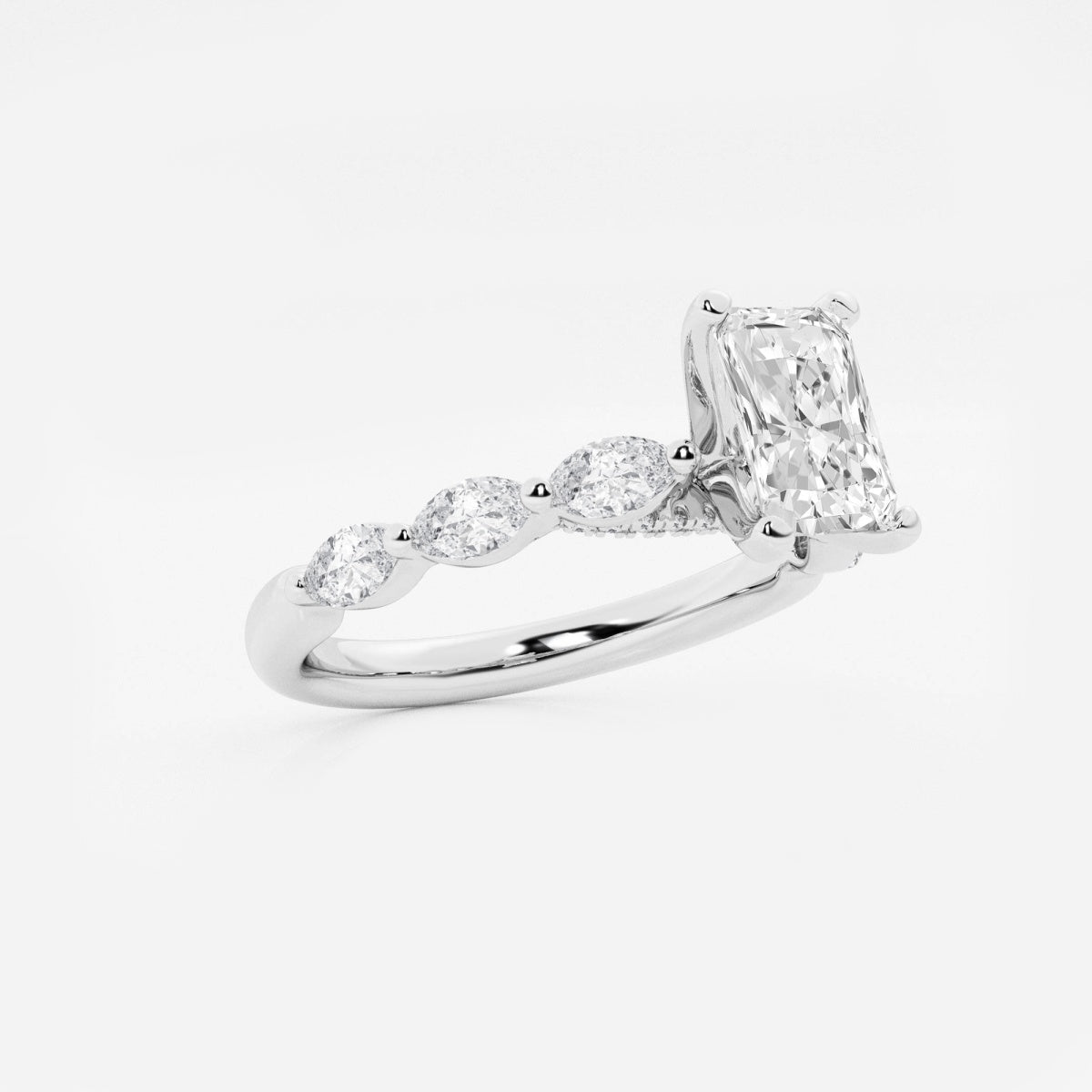 Mila - Floating Side Stones Engagement Ring