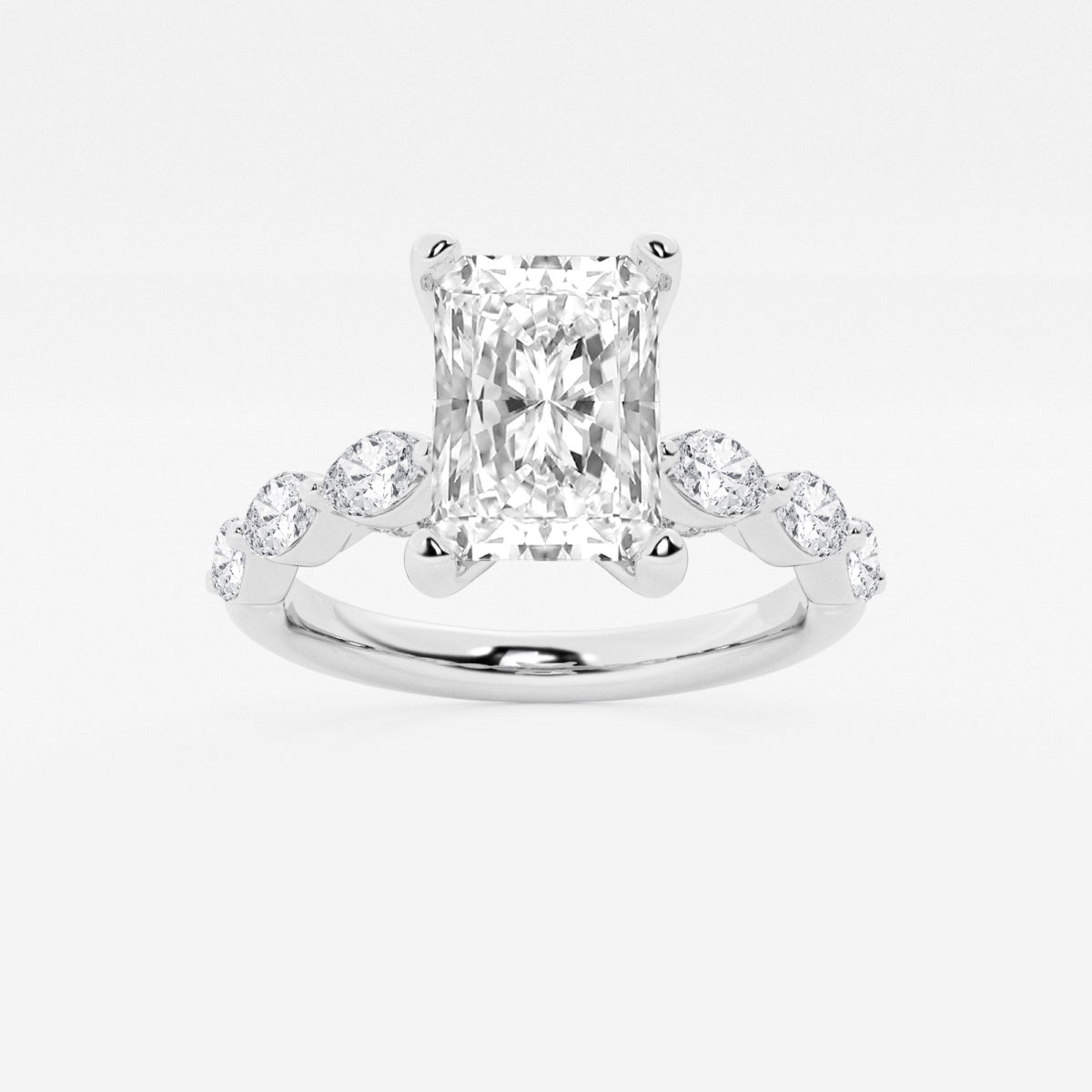 Mila - Floating Side Stones Engagement Ring