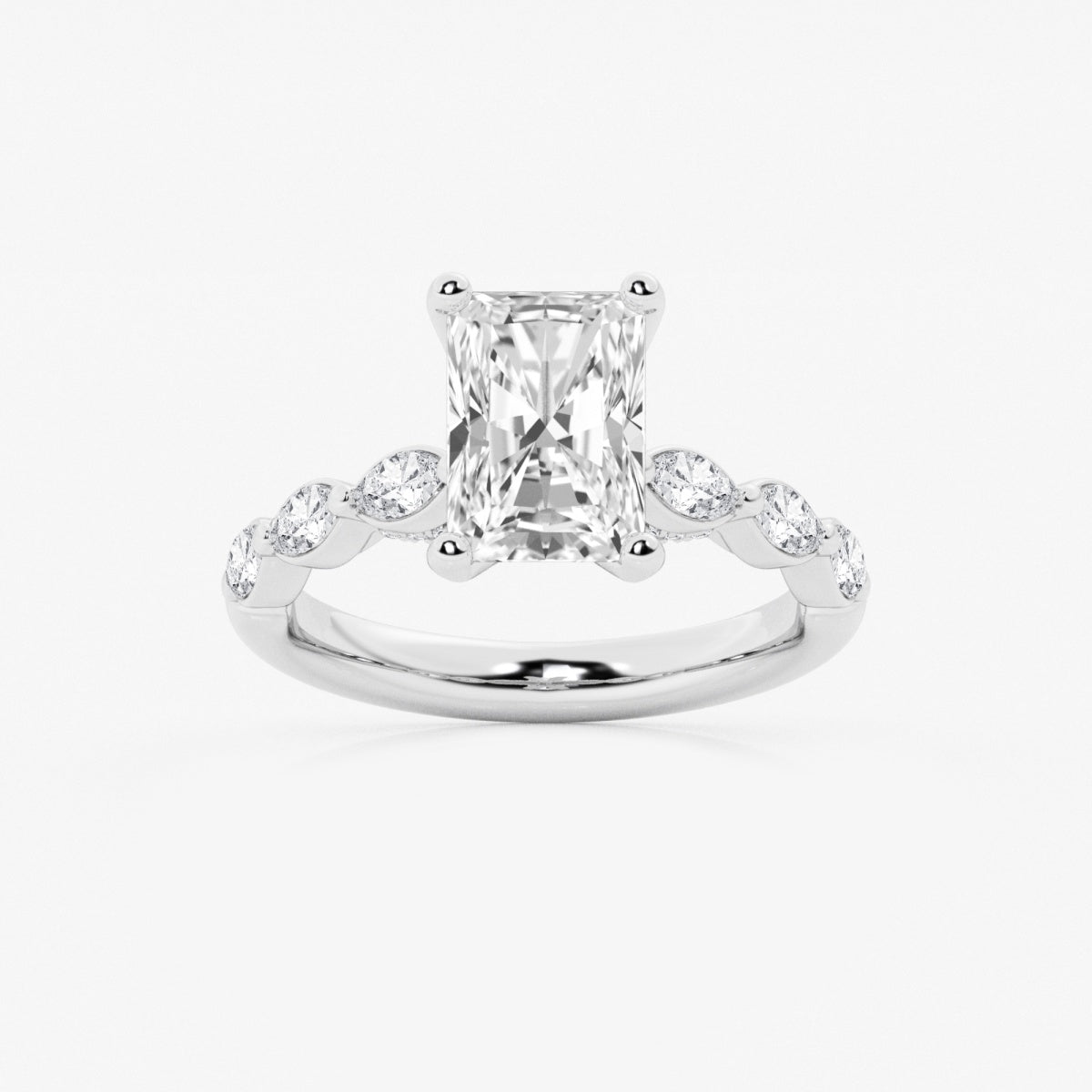 Mila - Floating Side Stones Engagement Ring