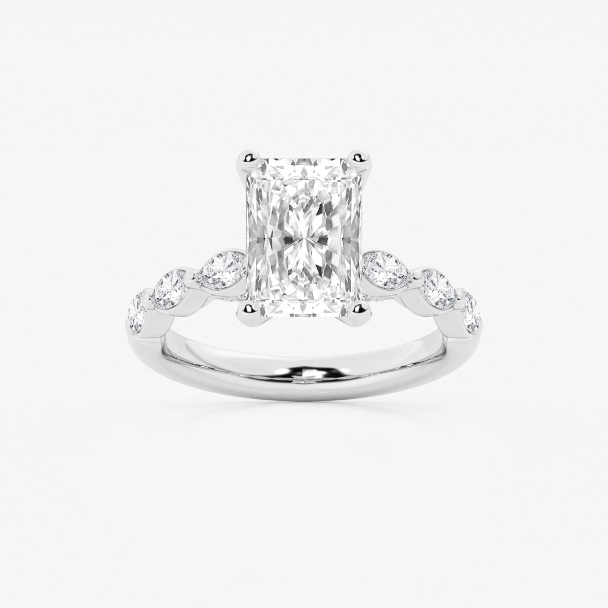 Mila - Floating Side Stones Engagement Ring