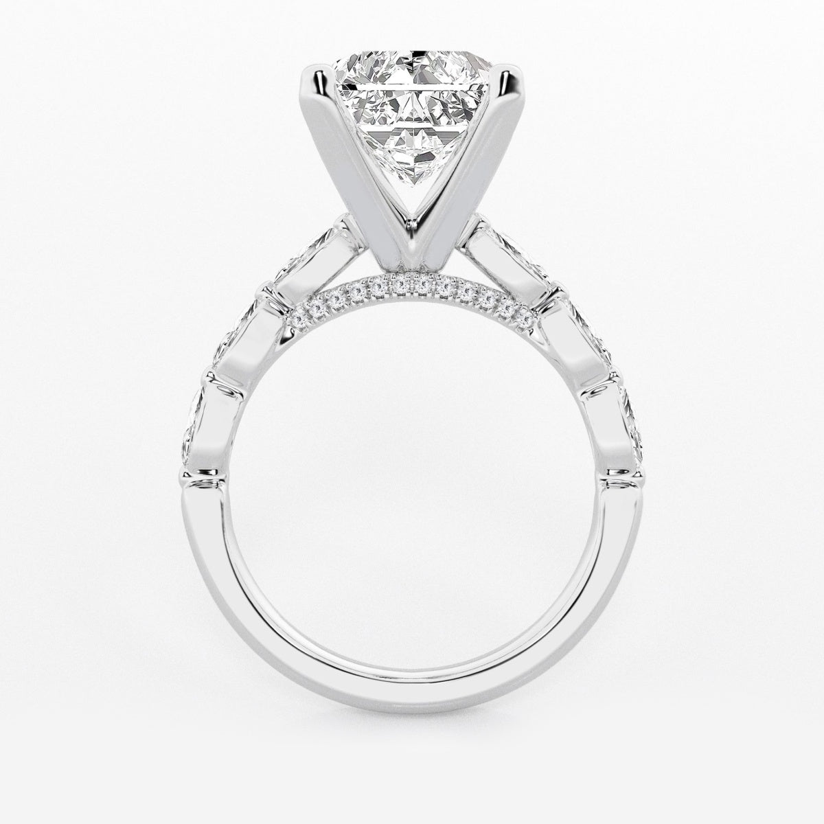 Mila - Floating Side Stones Engagement Ring