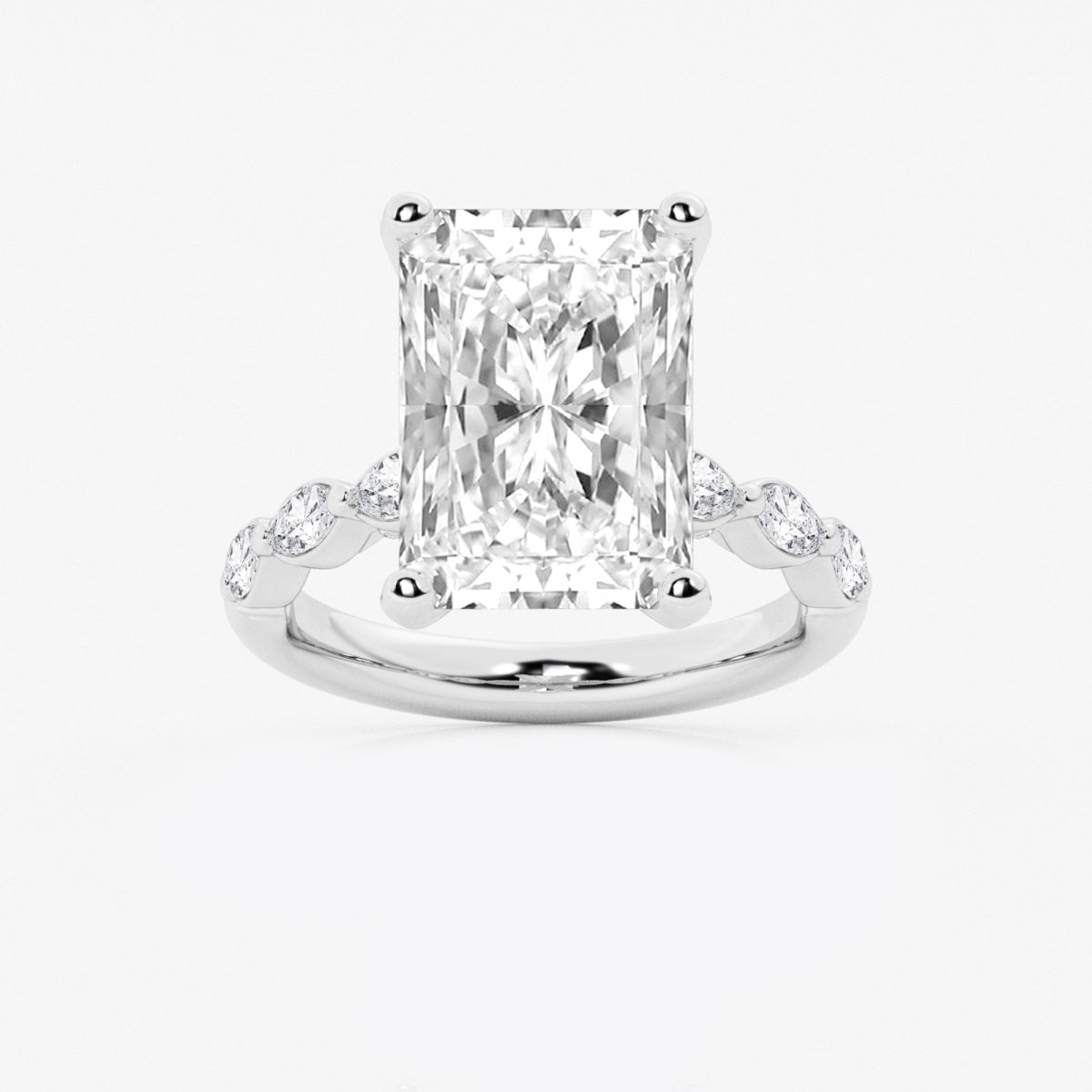 Mila - Floating Side Stones Engagement Ring