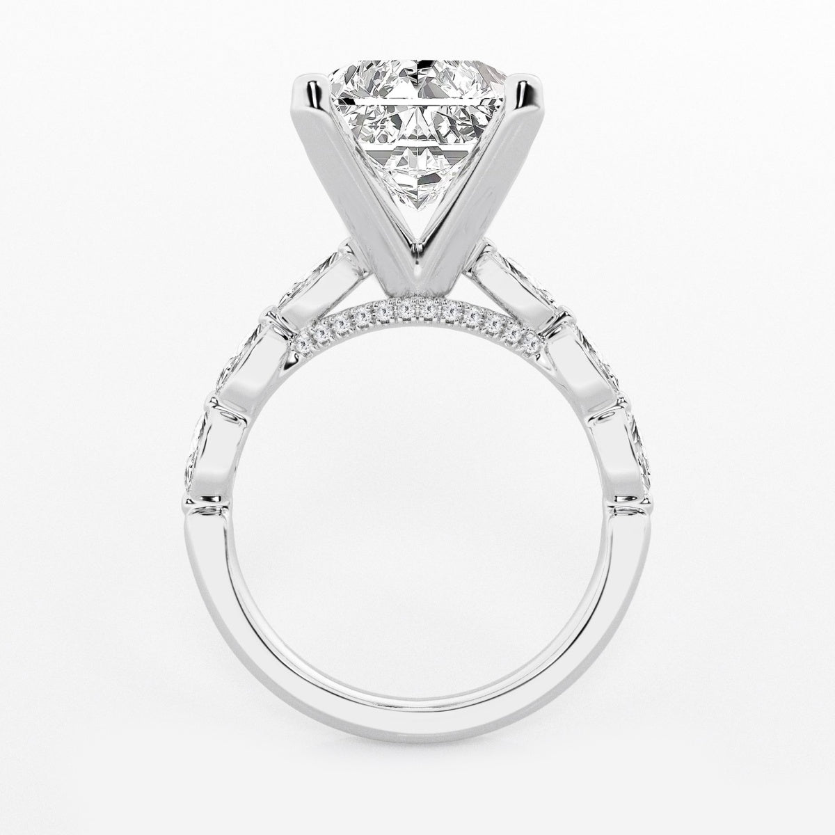 Mila - Floating Side Stones Engagement Ring