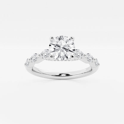 Mila - Floating Side Stones Engagement Ring