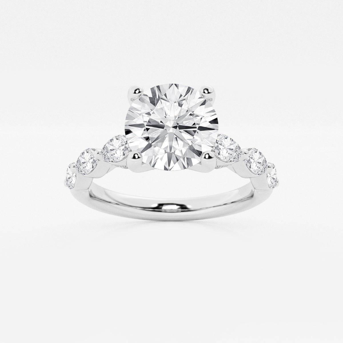 Mila - Floating Side Stones Engagement Ring