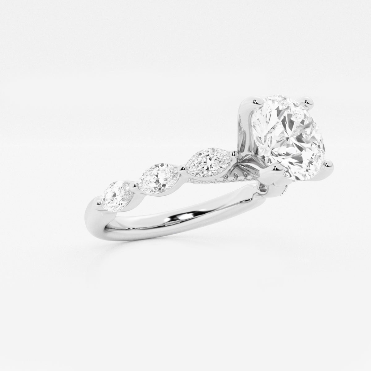 Mila - Floating Side Stones Engagement Ring