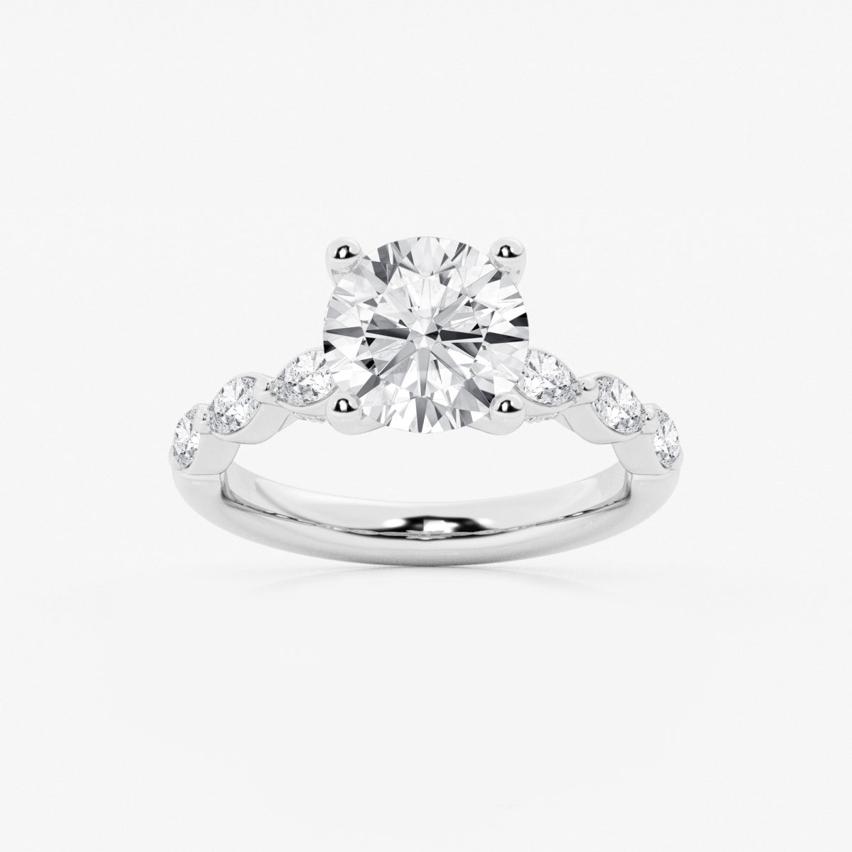 Mila - Floating Side Stones Engagement Ring