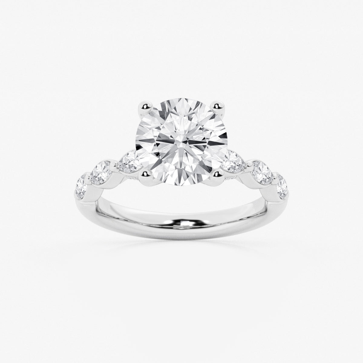 Mila - Floating Side Stones Engagement Ring