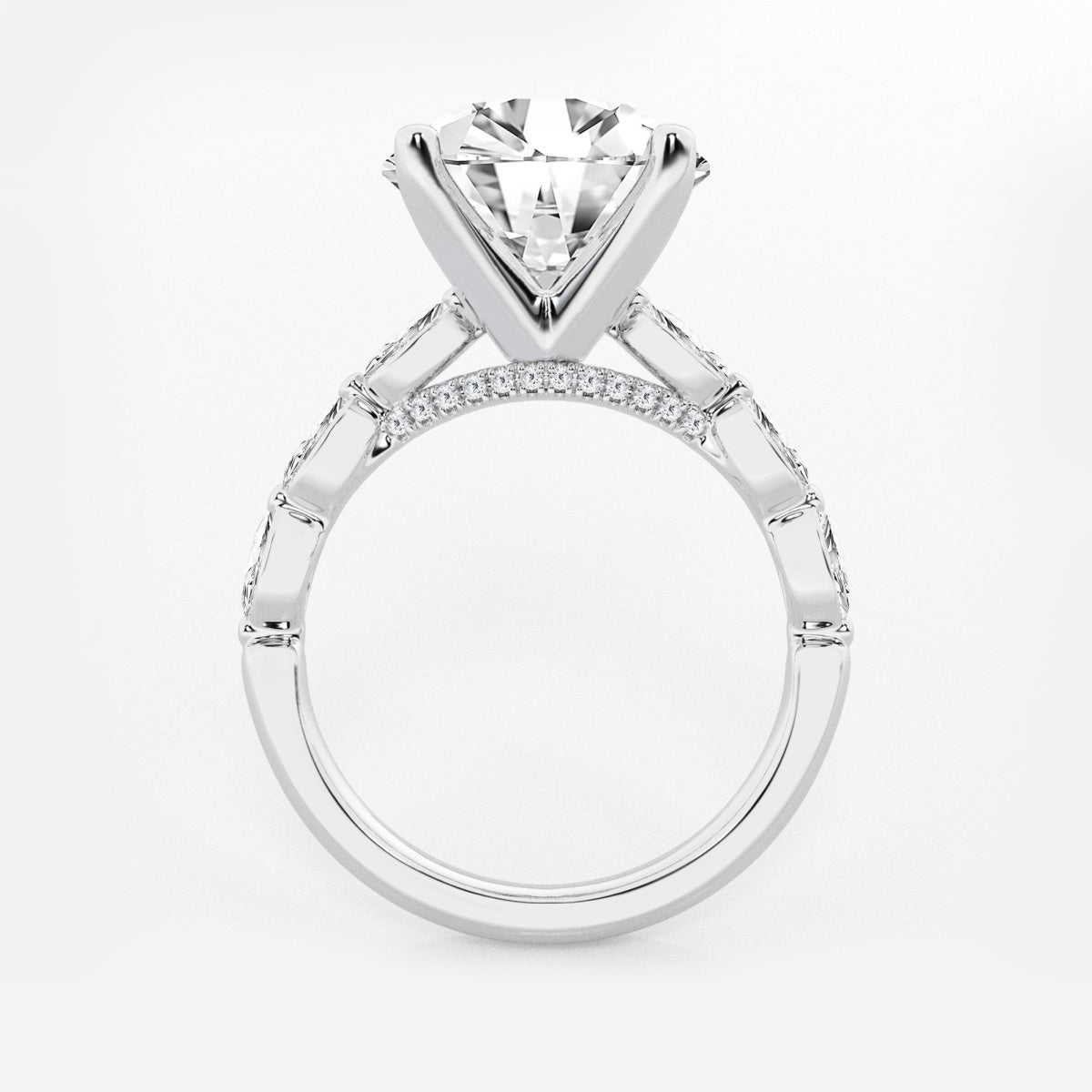 Mila - Floating Side Stones Engagement Ring