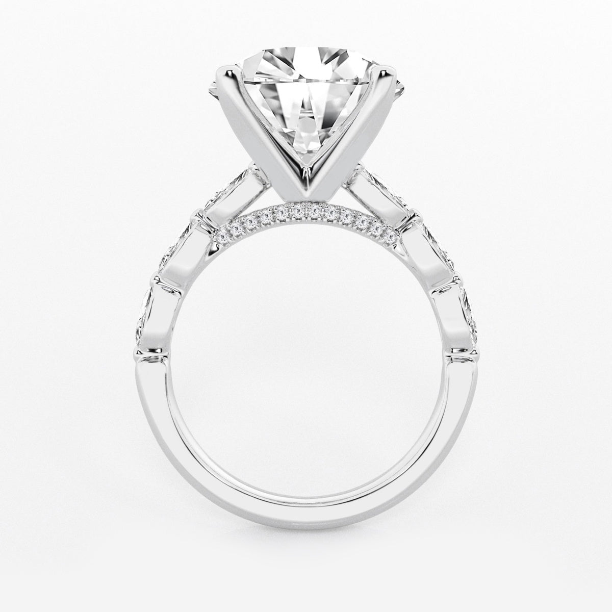 Mila - Floating Side Stones Engagement Ring