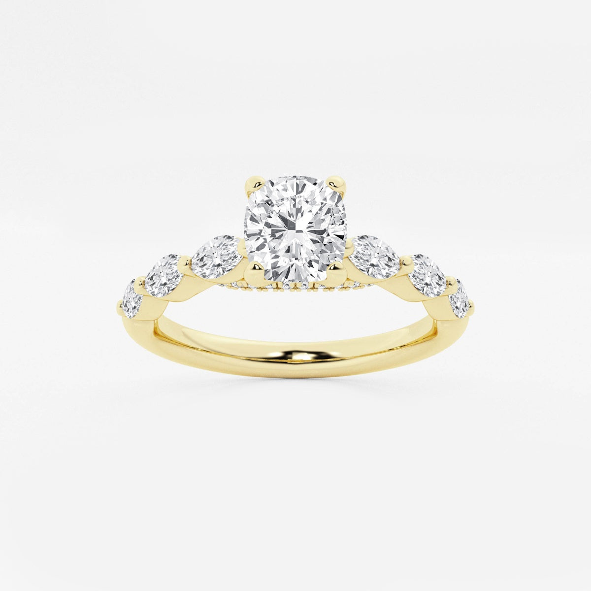 Mila - Floating Side Stones Engagement Ring