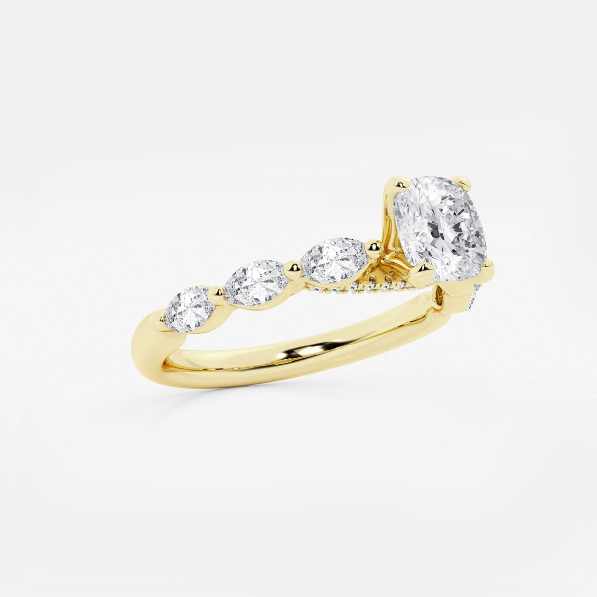 Mila - Floating Side Stones Engagement Ring