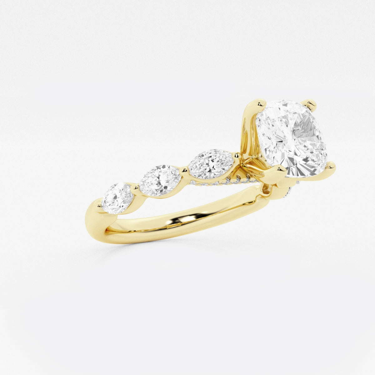 Mila - Floating Side Stones Engagement Ring